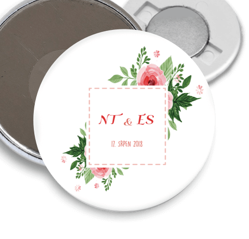 Svatební placky s magnetem